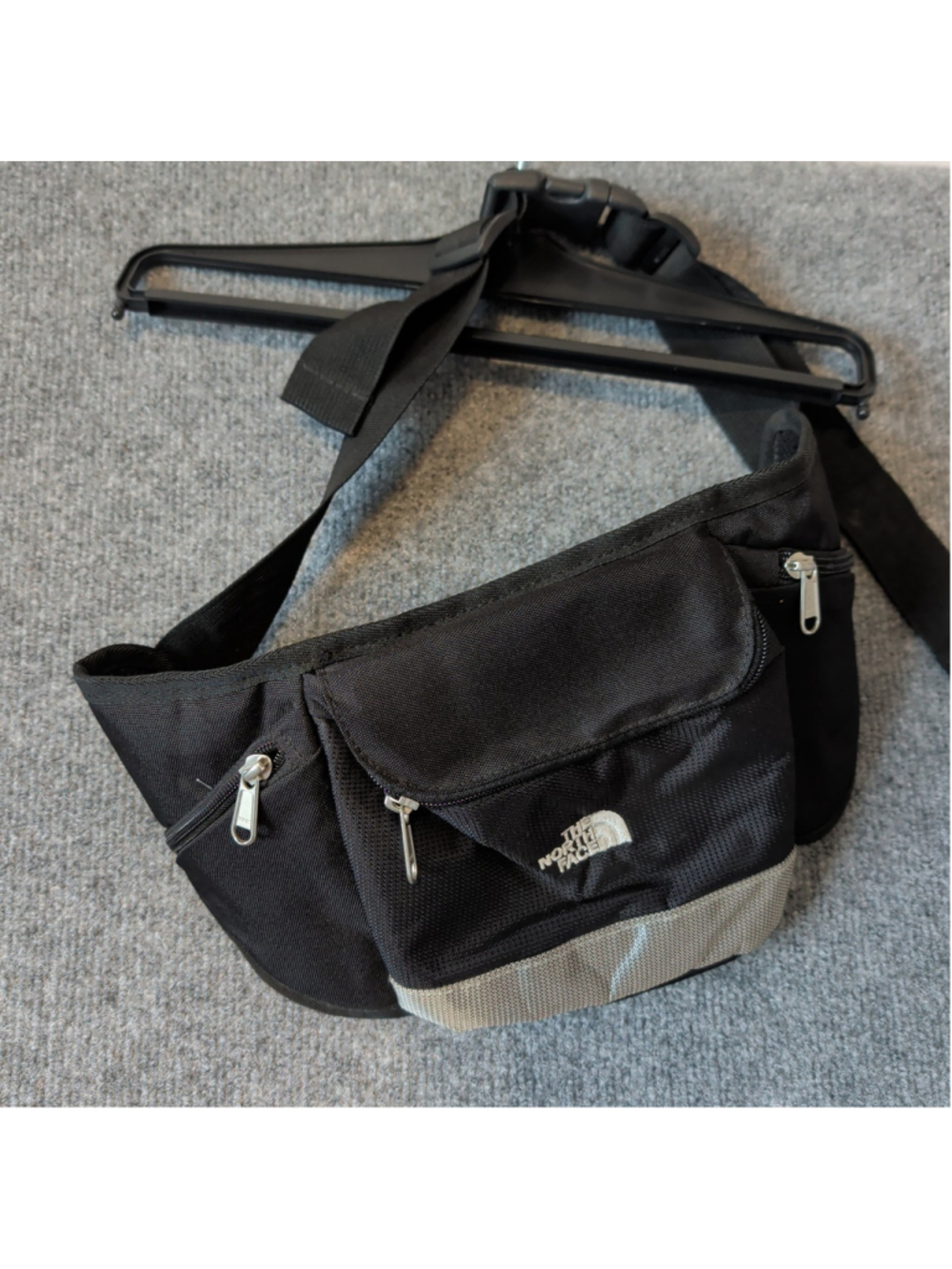 The North Face Black Waist Pack Fanny Hip Bag Hiking Camping Travel Adjustable